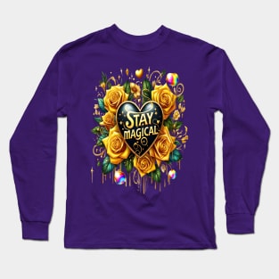 Enchanting Bouquet of Golden Roses And Heart Long Sleeve T-Shirt
